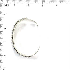 Leander Tahe Sterling Silver Cast Channel Bracelet-Indian Pueblo Store