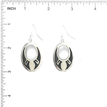 Load image into Gallery viewer, Stewart Dacaywma Hopi Overlay Dangle Earrings-Indian Pueblo Store
