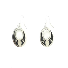 Load image into Gallery viewer, Stewart Dacaywma Hopi Overlay Dangle Earrings-Indian Pueblo Store

