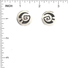Load image into Gallery viewer, Stewart Dacaywma Hopi Overlay Post Earrings-Indian Pueblo Store
