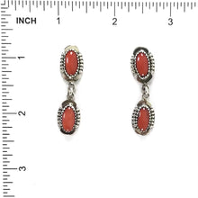 Load image into Gallery viewer, Nelson Morgan Apple Coral Dangle Earrings-Indian Pueblo Store
