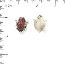 Load image into Gallery viewer, Tracey Bowekaty Red Spiny Oyster Shell Corn Earrings-Indian Pueblo Store
