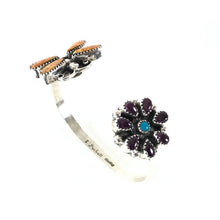 Load image into Gallery viewer, SS DF w/ Flower TQ,OSPOS,PSPOS Bracelet-Indian Pueblo Store
