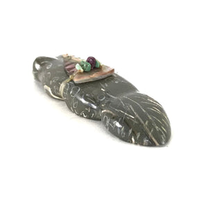 Evalena Boone Fossil Badger Fetish Carving-Indian Pueblo Store