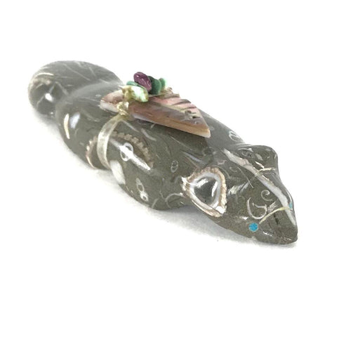 Evalena Boone Fossil Badger Fetish Carving-Indian Pueblo Store