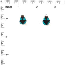 Load image into Gallery viewer, James Cheama Multi-gemstone Teardrop Inlay Earrings-Indian Pueblo Store
