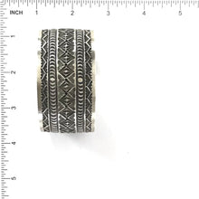 Load image into Gallery viewer, Leonard Maloney Sterlng Silver Stamped Wide Bracelet-Indian Pueblo Store
