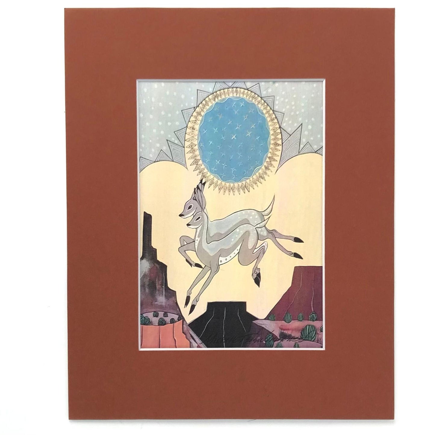 #24 Michelle Tsosie Sisneros Jumping the Canyon Walls Print-Indian Pueblo Store