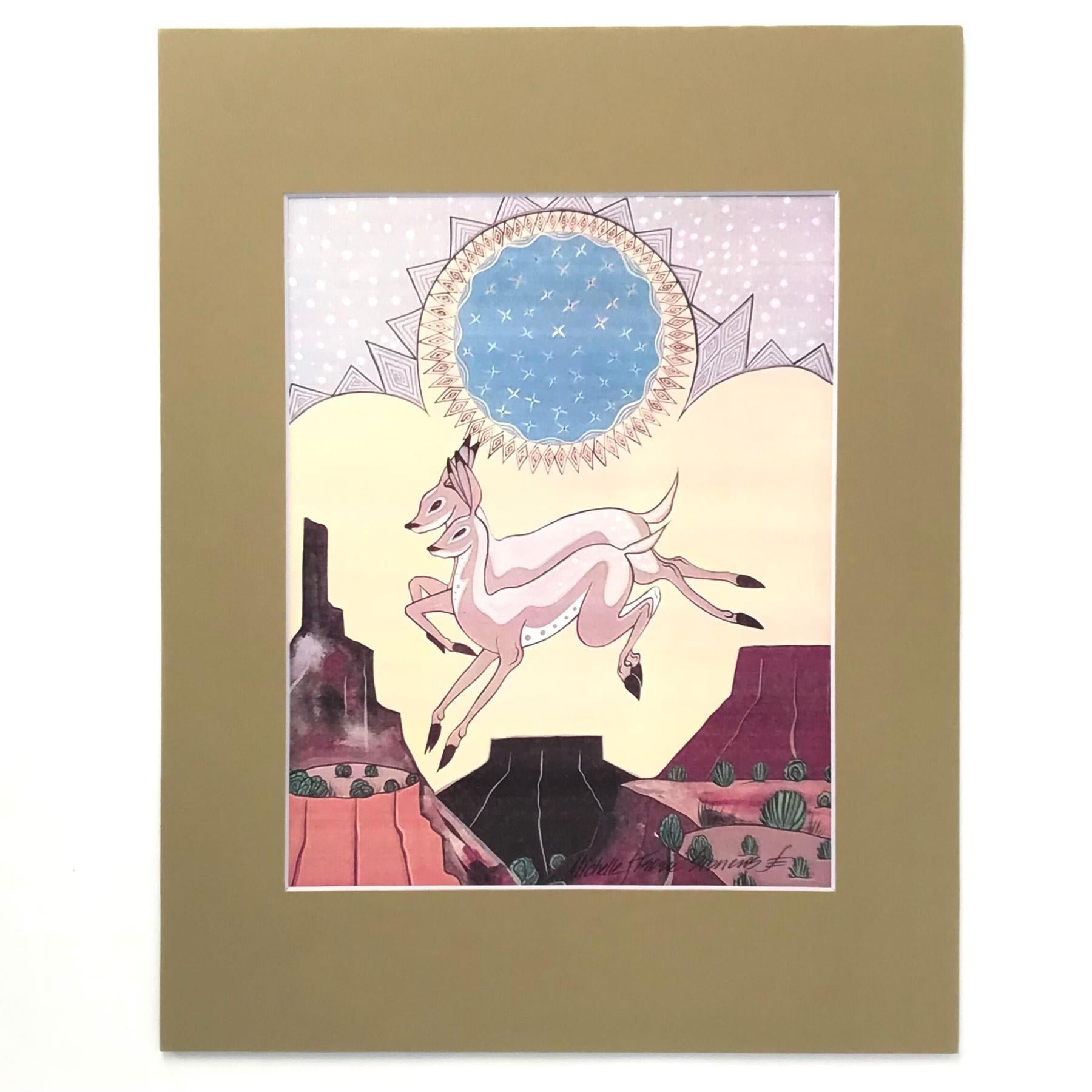 #24 Michelle Tsosie Sisneros Jumping the Canyon Walls Print-Indian Pueblo Store