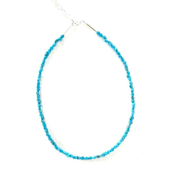 Melvin Masquat Kingman Turquoise Bead Necklace-Indian Pueblo Store