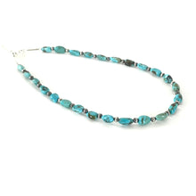 Load image into Gallery viewer, Melvin Masquat Kingman Turquoise and Sterling Silver Bead Necklace-Indian Pueblo Store
