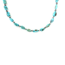 Load image into Gallery viewer, Melvin Masquat Kingman Turquoise and Sterling Silver Bead Necklace-Indian Pueblo Store
