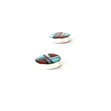 Load image into Gallery viewer, Tyrone Martinez Turquoise Multi-Gemstone Inlay Earring-Indian Pueblo Store
