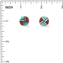 Load image into Gallery viewer, Tyrone Martinez Turquoise Multi-Gemstone Inlay Earring-Indian Pueblo Store
