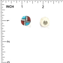 Load image into Gallery viewer, Tyrone Martinez Turquoise Multi-Gemstone Inlay Earring-Indian Pueblo Store
