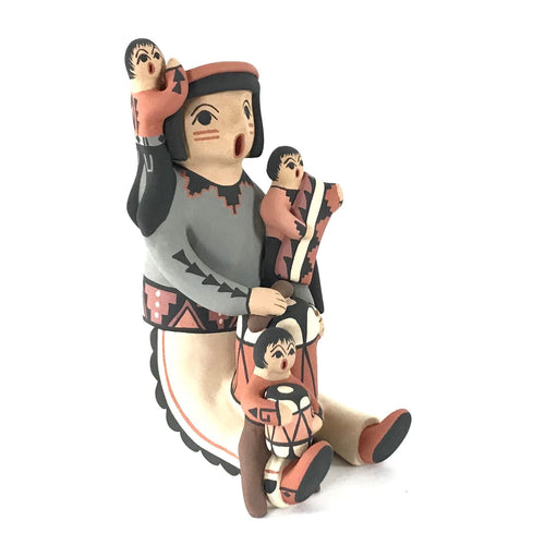 Linda Fragua Jemez Male Storyteller with Three Children-Indian Pueblo Store