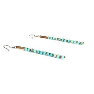 Joe and Marilyn Pacheco Turquoise Heishi Dangle Earrings-Indian Pueblo Store