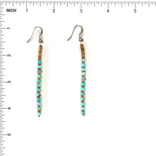 Load image into Gallery viewer, Joe and Marilyn Pacheco Turquoise Heishi Dangle Earrings-Indian Pueblo Store
