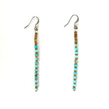 Load image into Gallery viewer, Joe and Marilyn Pacheco Turquoise Heishi Dangle Earrings-Indian Pueblo Store
