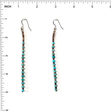 Load image into Gallery viewer, Joe and Marilyn Pacheco Turquoise Single Strand Heishi Earrings-Indian Pueblo Store
