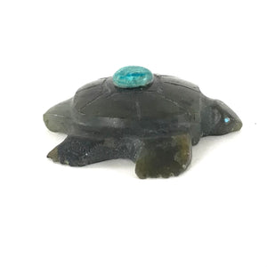 Kevin Quam Labradorite Turtle Fetish Carving-Indian Pueblo Store