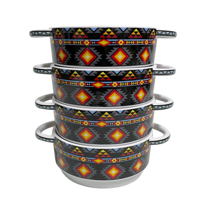 Native American Designed 4 piece Stackable Bowl Set-Indian Pueblo Store