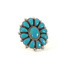 Load image into Gallery viewer, Lorraine Waatsa Turquoise Cluster Ring-Indian Pueblo Store
