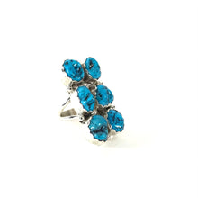 Load image into Gallery viewer, Pearlene Spencer Rectangular Turquoise Cluster Ring-Indian Pueblo Store
