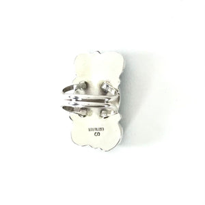 Pearlene Spencer Rectangular Turquoise Cluster Ring-Indian Pueblo Store