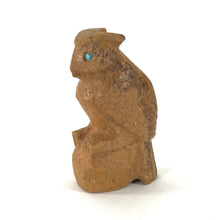 Load image into Gallery viewer, Michael Coby Travertine Owl Fetish Carving-Indian Pueblo Store
