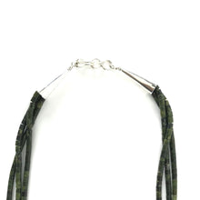 Load image into Gallery viewer, Nick Rosetta 3-Strand Serpentine and Sterling Silver Heishi Necklace-Indian Pueblo Store
