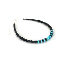 Load image into Gallery viewer, Kevin Ray Garcia Graduated Jet and Turquoise Bead Choker Necklace-Indian Pueblo Store
