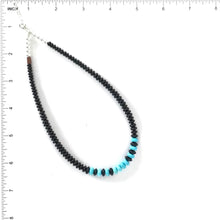 Load image into Gallery viewer, Kevin Ray Garcia Graduated Jet and Turquoise Bead Choker Necklace-Indian Pueblo Store
