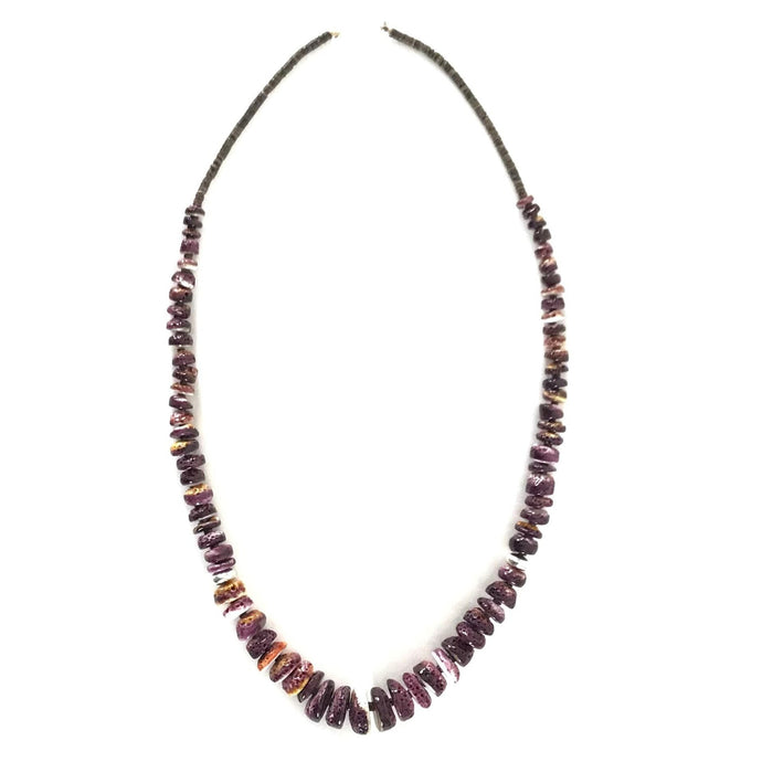 Gabriel Romero Graduated Spiny Oyster Shell Heishi Necklace-Indian Pueblo Store