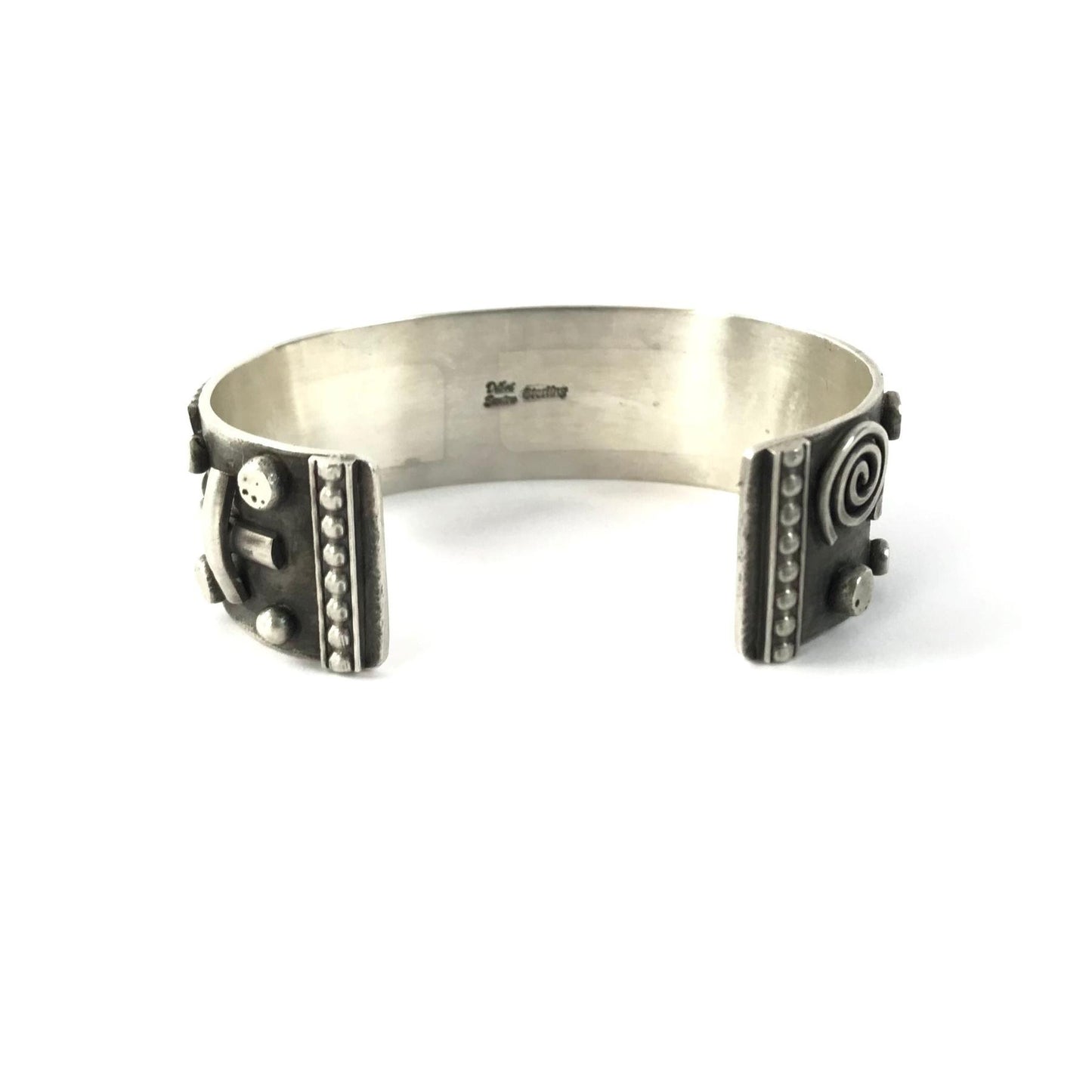 Delbert Secatero Turquoise and Coral Antiqued Bracelet-Indian Pueblo Store