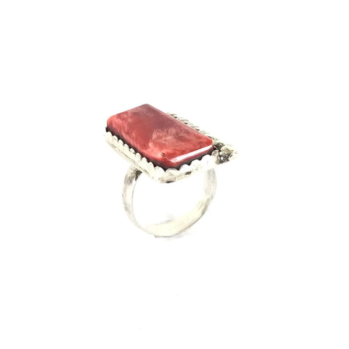 Joe and Angie Reano Red Spiny Oyster Shell Ring-Indian Pueblo Store
