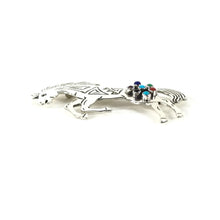 Load image into Gallery viewer, Lee Charley Multi-Gemstone Stamped Horse Pin-Indian Pueblo Store
