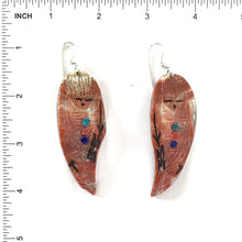 Load image into Gallery viewer, Gloria Chattin Spiny Oyster Shell Corn Maiden Earrings-Indian Pueblo Store
