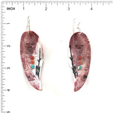 Load image into Gallery viewer, Gloria Chattin Spiny Oyster Shell Corn Maiden Earrings-Indian Pueblo Store

