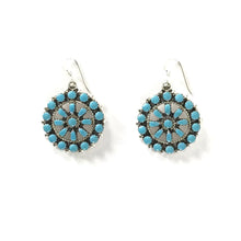 Load image into Gallery viewer, Turquoise Petit Point Cluster Dangle Earrings-Indian Pueblo Store
