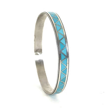 Load image into Gallery viewer, Carmichael Haloo Turquoise Inlay Bangle Bracelet-Indian Pueblo Store
