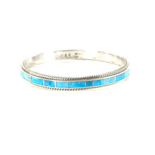 Load image into Gallery viewer, Ricky Booque Turquoise Inlay Bangle Bracelet-Indian Pueblo Store
