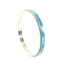 Load image into Gallery viewer, Ricky Booque Turquoise Inlay Bangle Bracelet-Indian Pueblo Store
