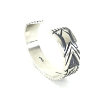 Load image into Gallery viewer, Jerrold Tahe Sterling Silver Zigzag Carved Bracelet-Indian Pueblo Store
