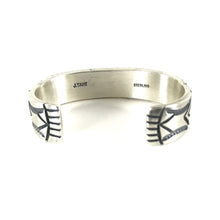 Load image into Gallery viewer, Jerrold Tahe Sterling Silver Zigzag Carved Bracelet-Indian Pueblo Store
