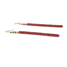 Load image into Gallery viewer, Joe and Marilyn Pacheco Apple Coral Single Strand Heishi Earring-Indian Pueblo Store
