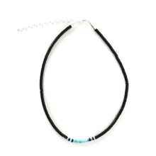 Load image into Gallery viewer, Kevin Ray Garcia Black Jet and Blue Turquoise Heishi Necklace-Indian Pueblo Store
