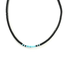 Load image into Gallery viewer, Kevin Ray Garcia Black Jet and Blue Turquoise Heishi Necklace-Indian Pueblo Store
