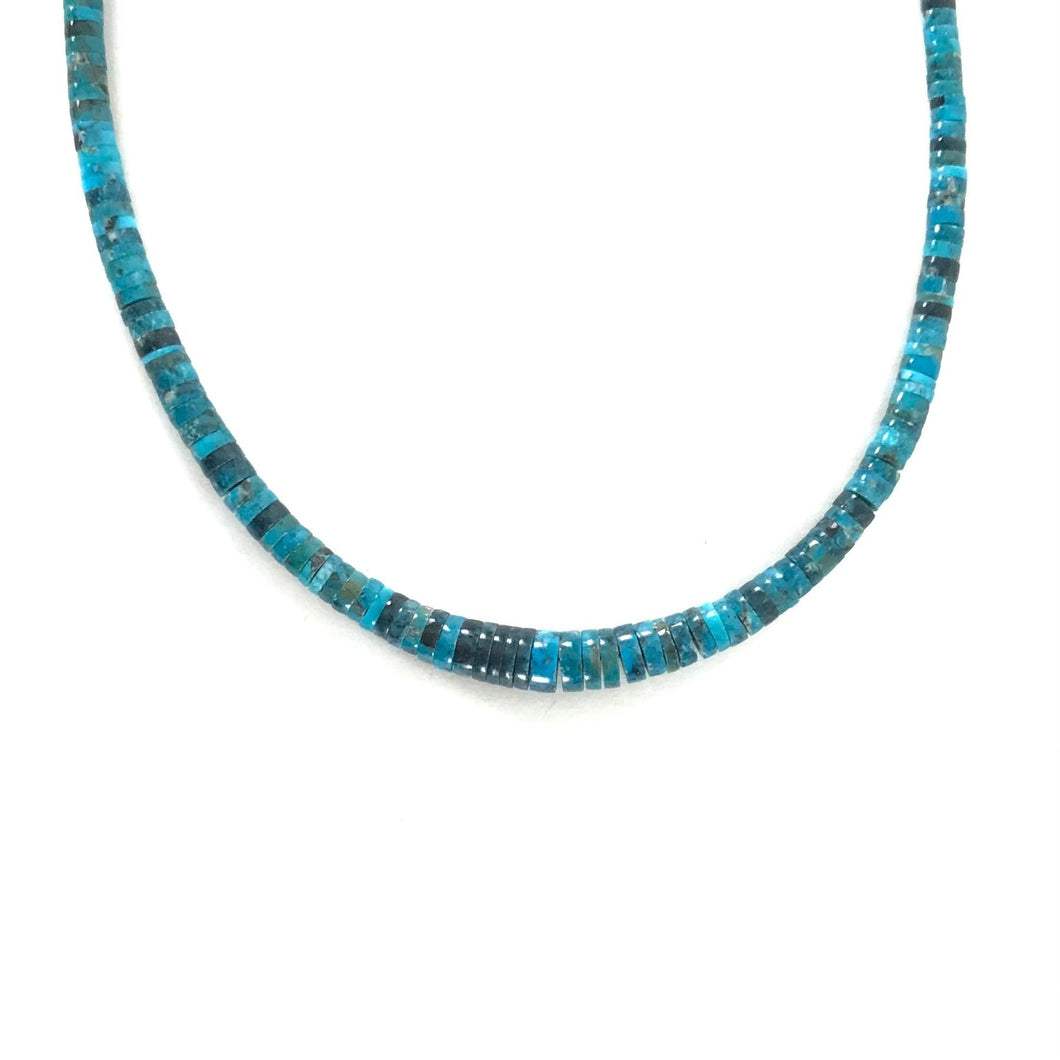 Kevin Ray Garcia Kingman Turquoise Graduated Heishi Necklace-Indian Pueblo Store