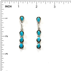 Turquoise Petit Point Dangle Earrings-Indian Pueblo Store
